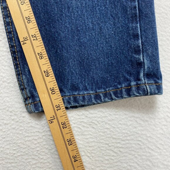 Levis 505 Jeans Mens 33 Blue Denim Straight Leg Medium Washed - Picture 10 of 13